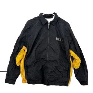 Vintage Nike Jacket Windbreaker Youth XL (18-20) Boys Black Yellow Zipper